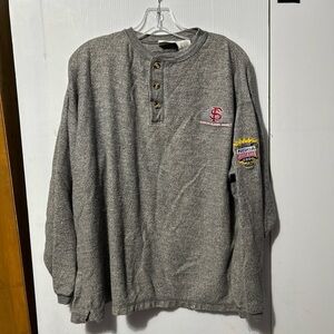 Pro Edge Gray Henley Sweatshirt